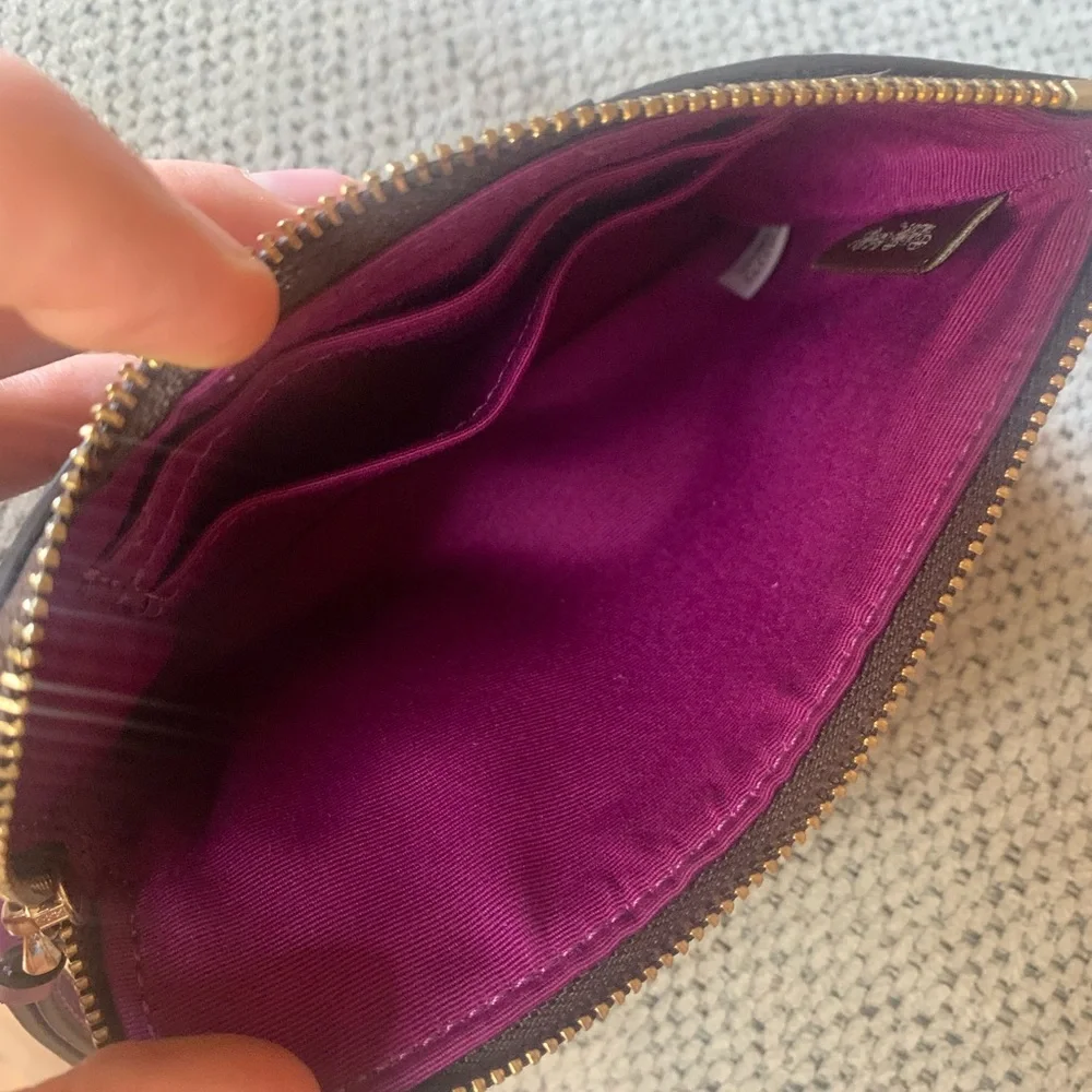 Coach Brown and Magenta Wristlet - Picture 4 of 4